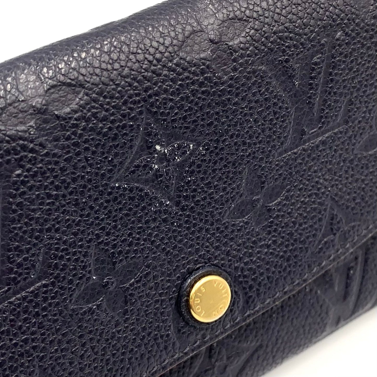 Louis Vuitton Portefeuille Emily Monogram Empreinte Enabled Leather Navy Wallet — view 9