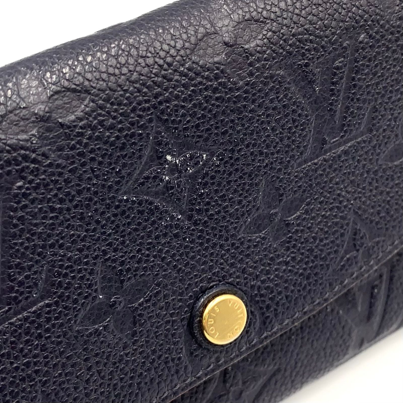 Louis Vuitton Portefeuille Emily Monogram Empreinte Enabled Leather Navy Wallet — view 9