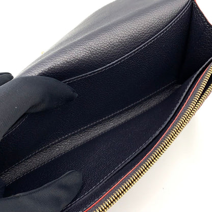 Louis Vuitton Portefeuille Emily Monogram Empreinte Enabled Leather Navy Wallet — view 3