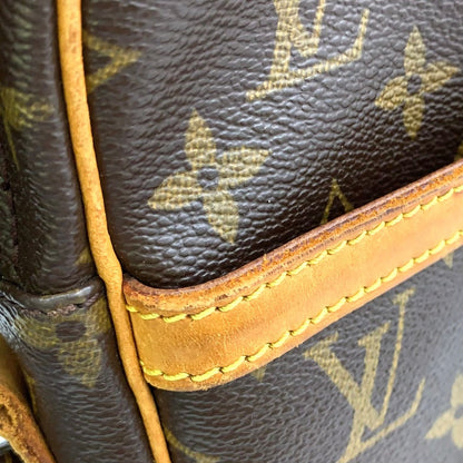 Louis Vuitton Danube Monogram Leather Brown Shoulder Bag Gold — view 8