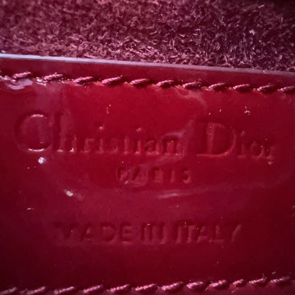 Dior Mini Lady 2-Way Shoulder Enamel Leather Red Handbag Gold — view 4