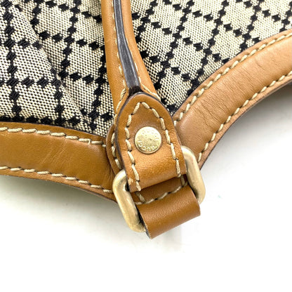 Gucci Ski Diamante Leather Canvas Beige Light Brown Handbag Gold — view 7