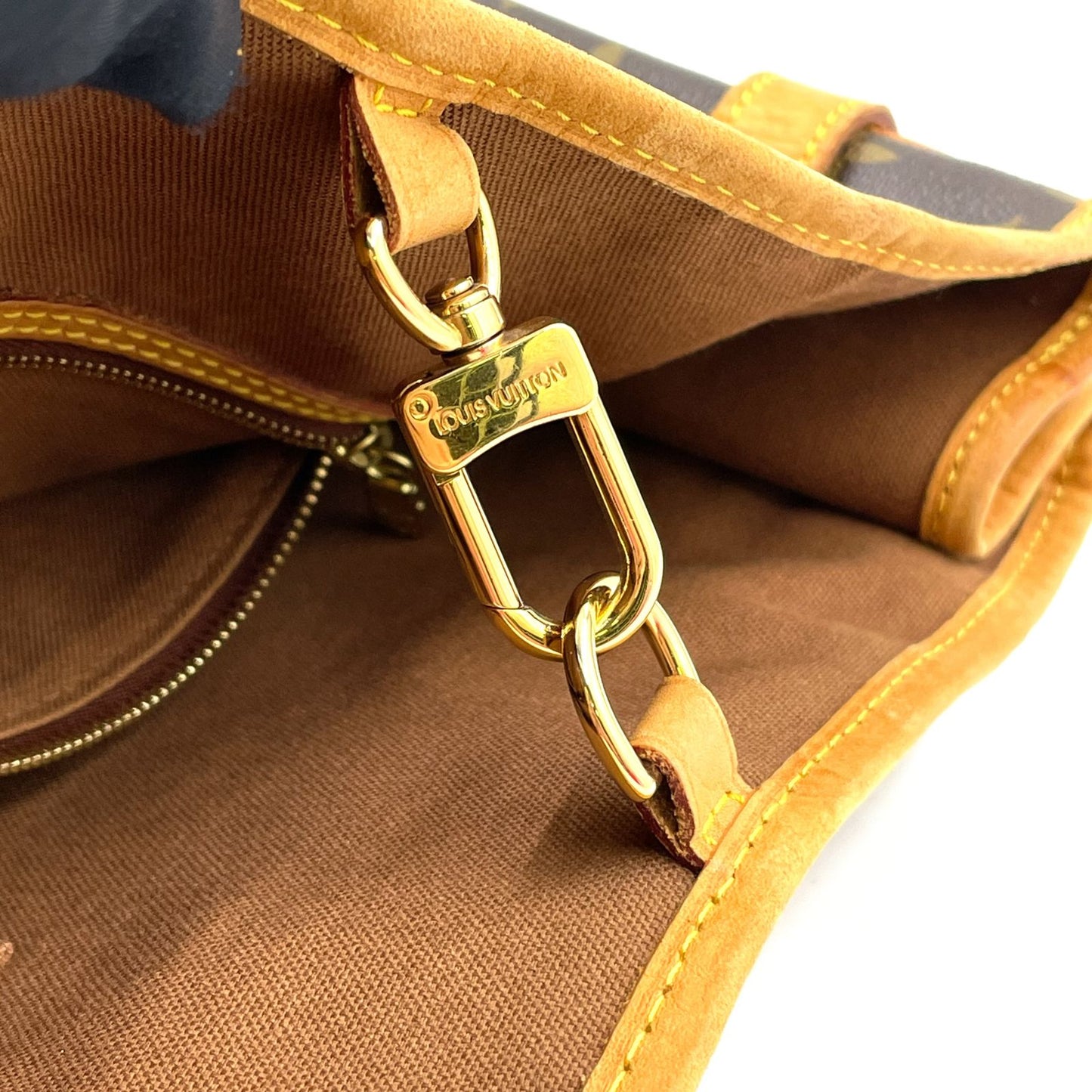 Louis Vuitton Batignolles Vertical Monogram Leather Brown Tote Gold — view 7