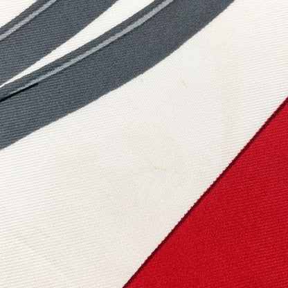 Hermes Carre 90 Brides de Gala Silk White Red Scarf — view 8