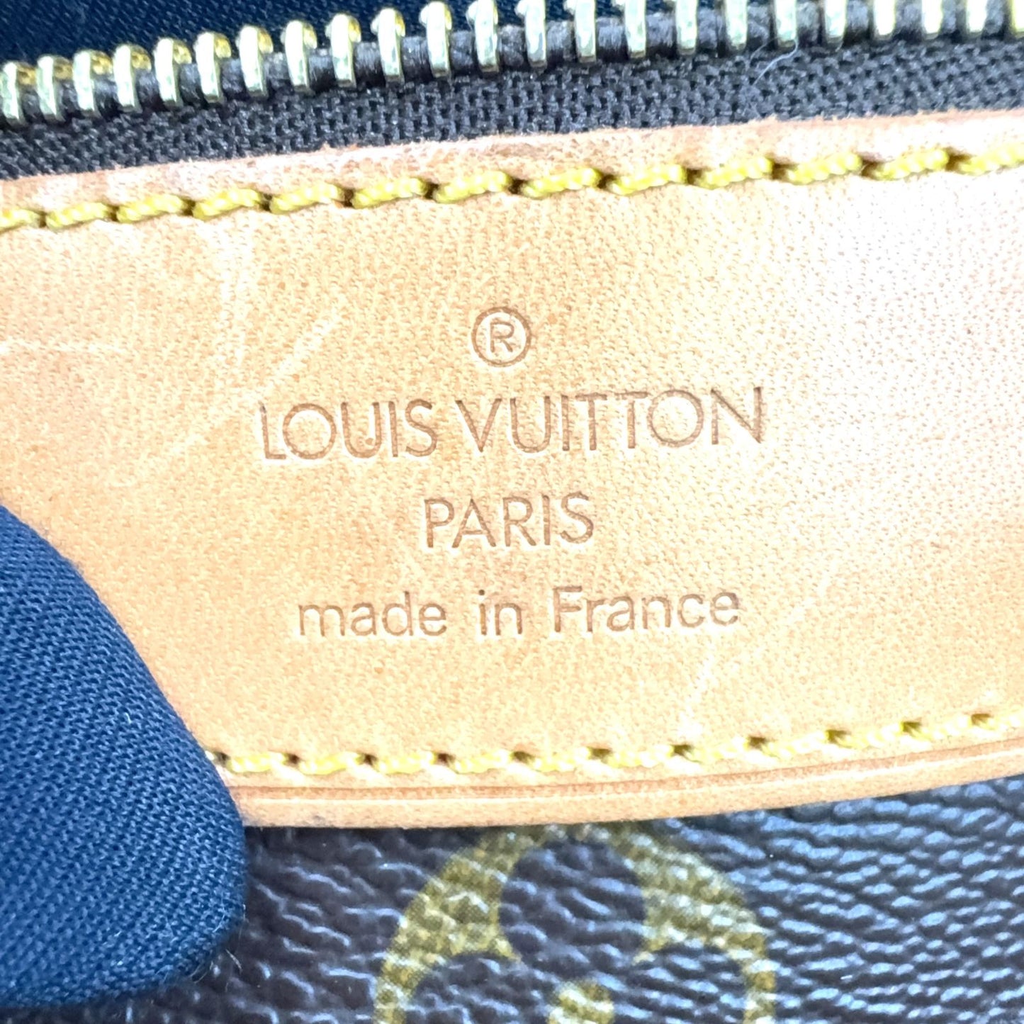 Louis Vuitton Sac Shopping Monogram Leather Brown Light Tote Gold — view 4