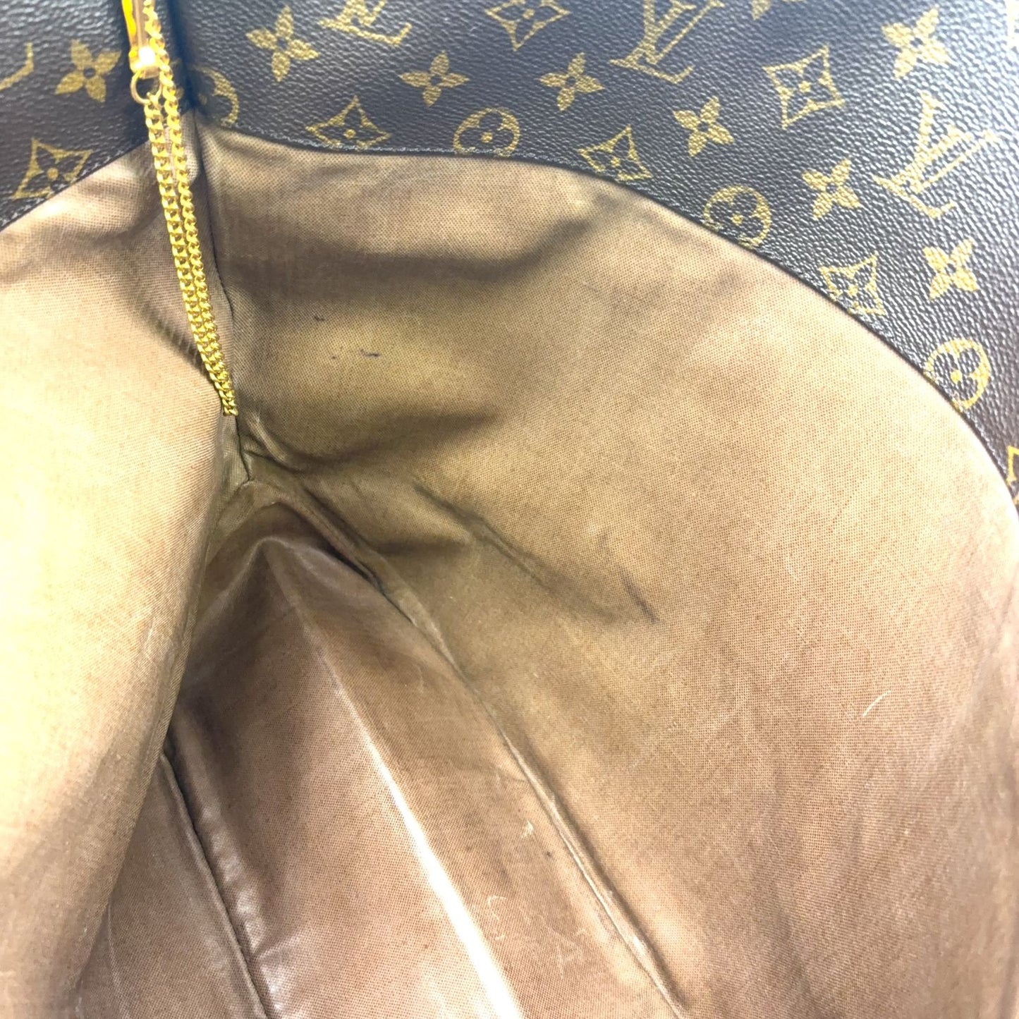 Louis Vuitton Sac Shopping Monogram Leather Brown Light Tote Gold — view 6