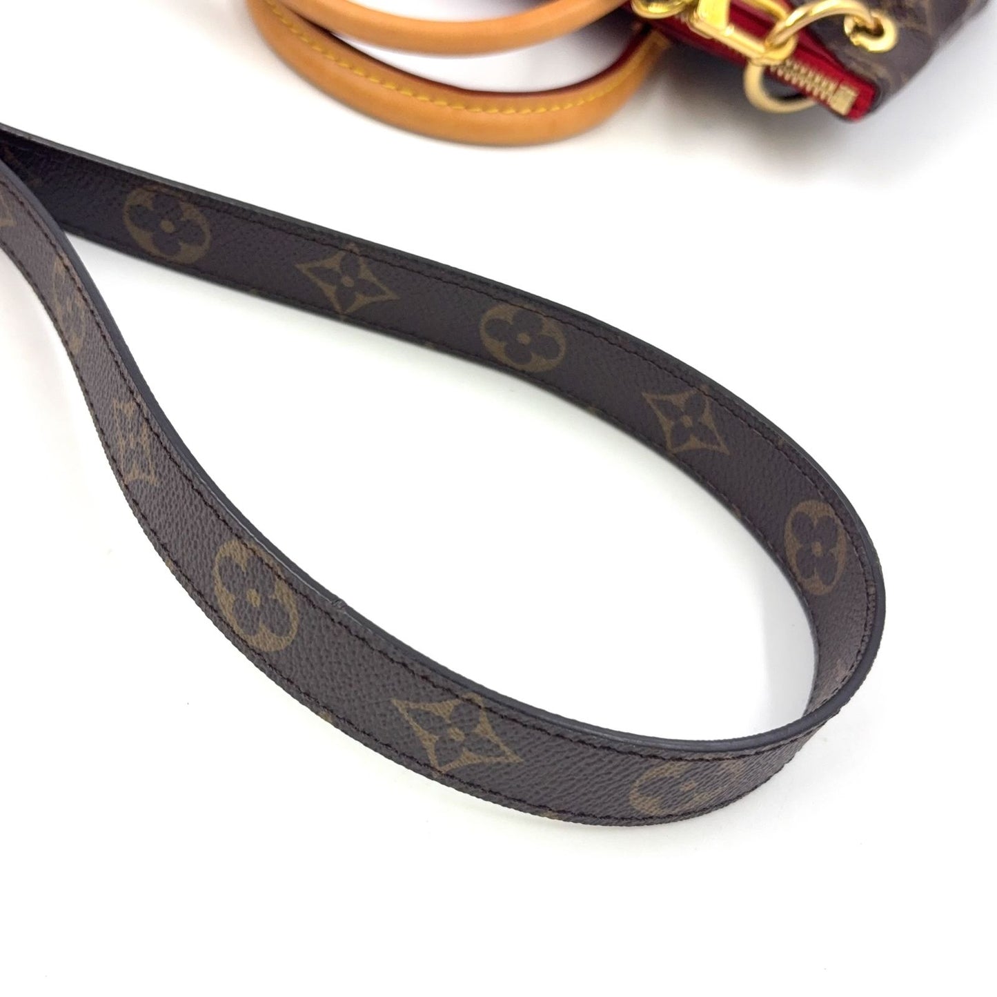 Louis Vuitton Pallas BB Monogram Canvas 2-Way Shoulder Leather Brown Red — view 8
