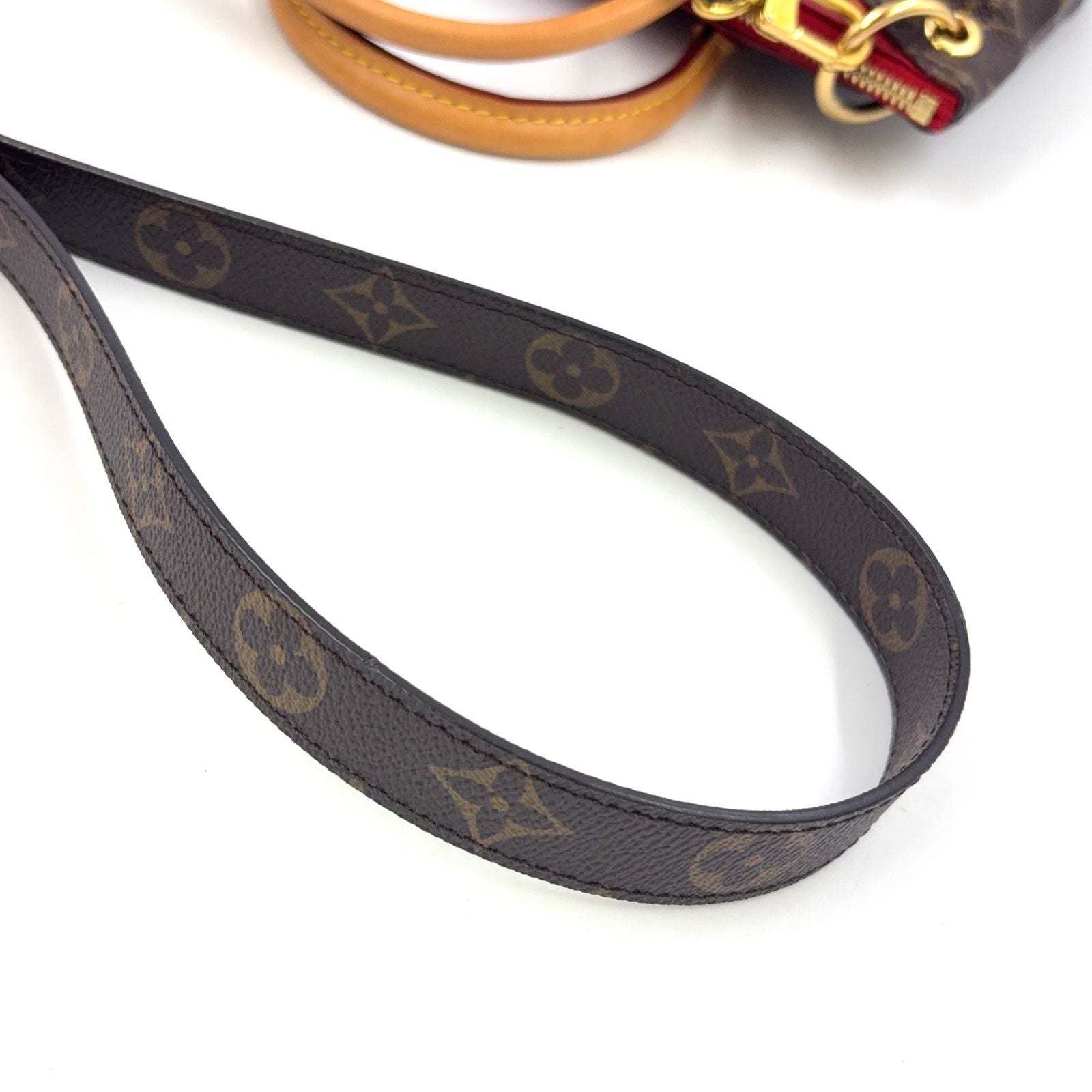Louis Vuitton Pallas BB Monogram Canvas 2-Way Shoulder Leather Brown Red — view 8