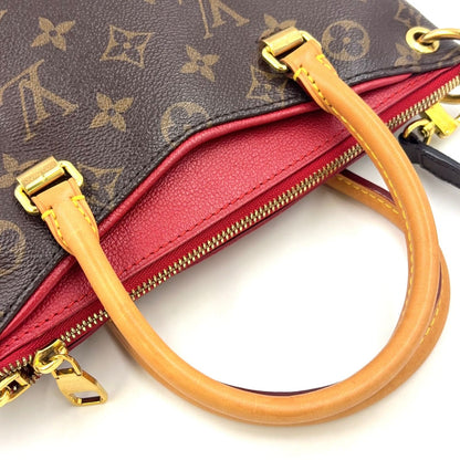 Louis Vuitton Pallas BB Monogram Canvas 2-Way Shoulder Leather Brown Red — view 6