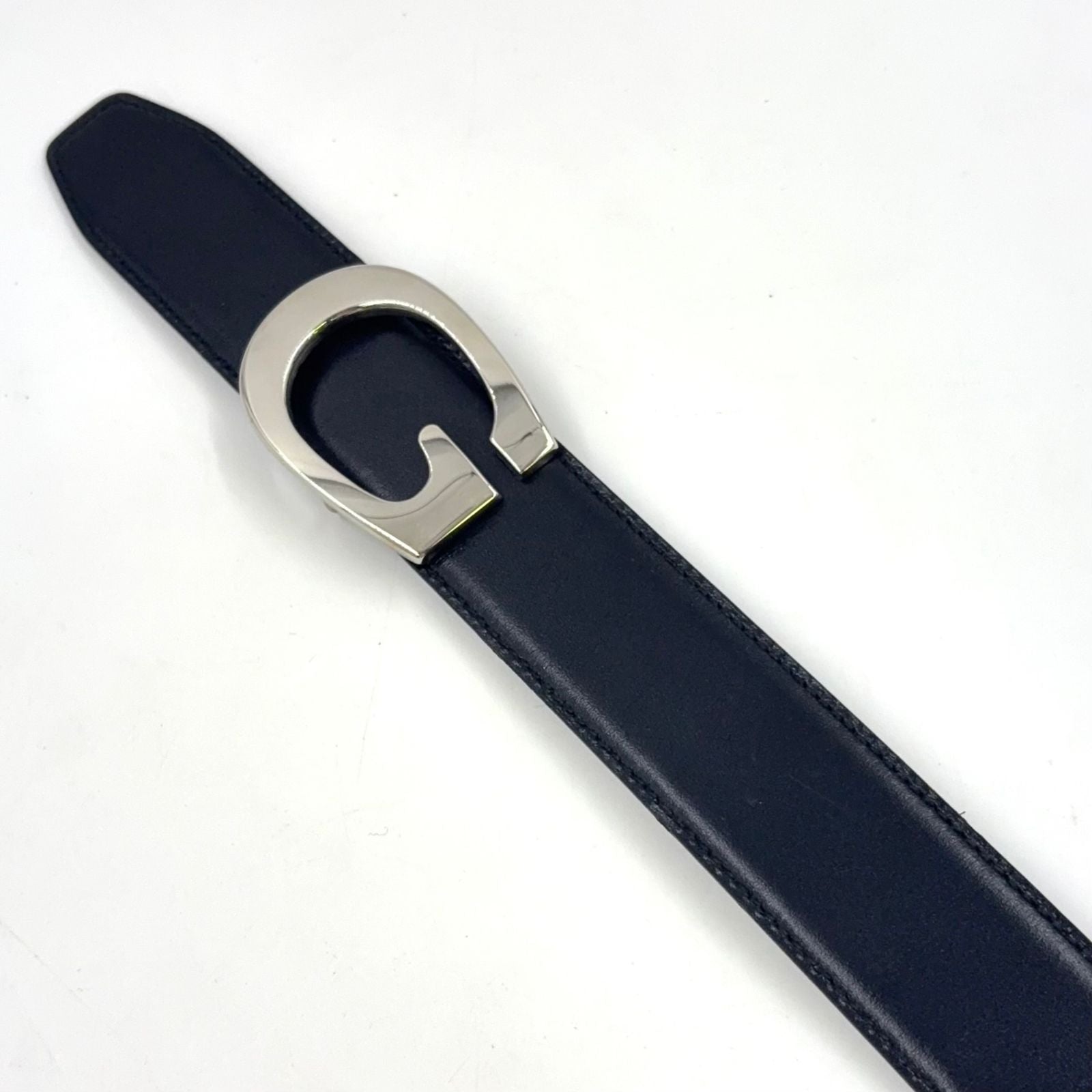 Gucci Gbuckle Leather Black Belt Silver — view 5