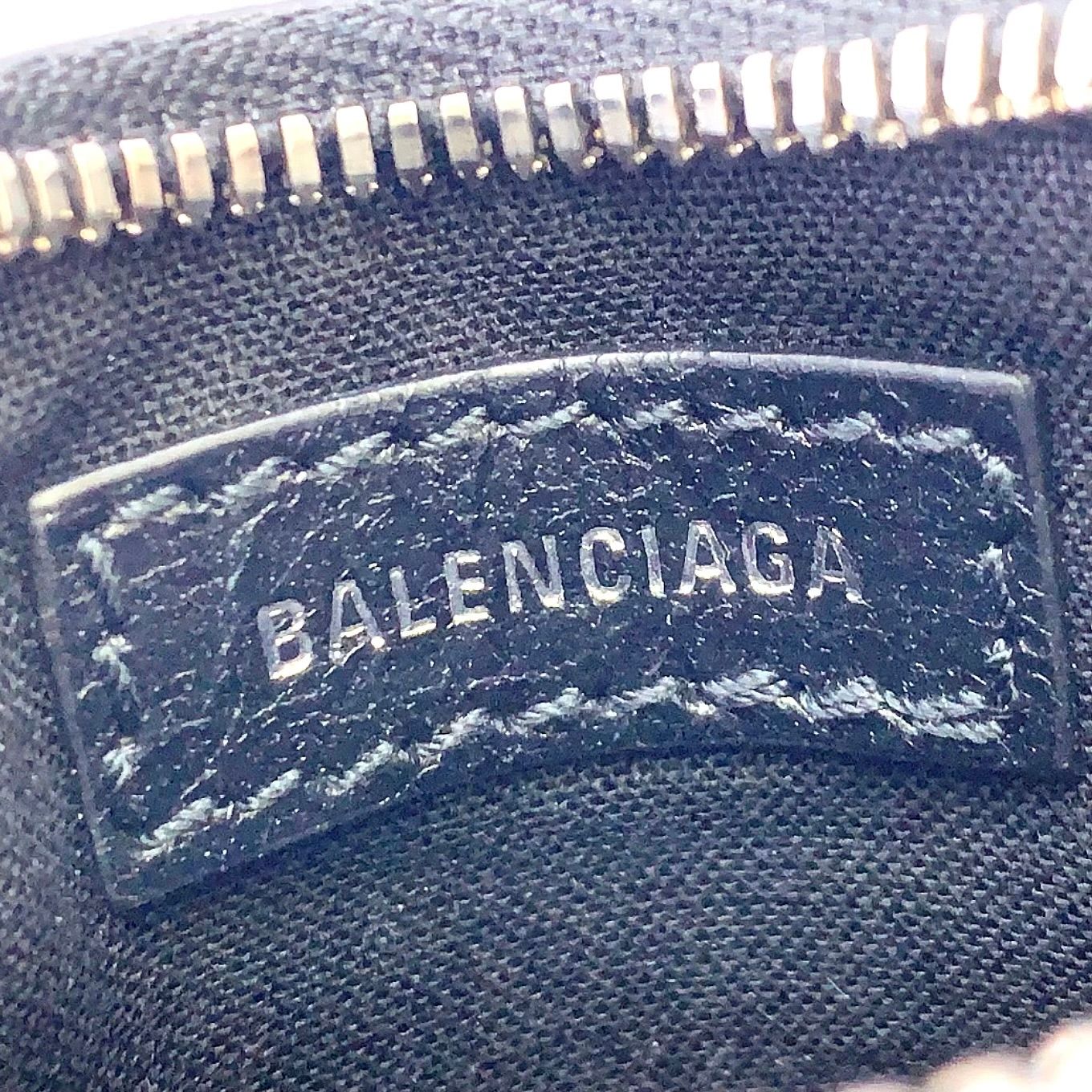 Balenciaga Luca Gor Graffiti Leather Black White Coin Case Silver — view 4
