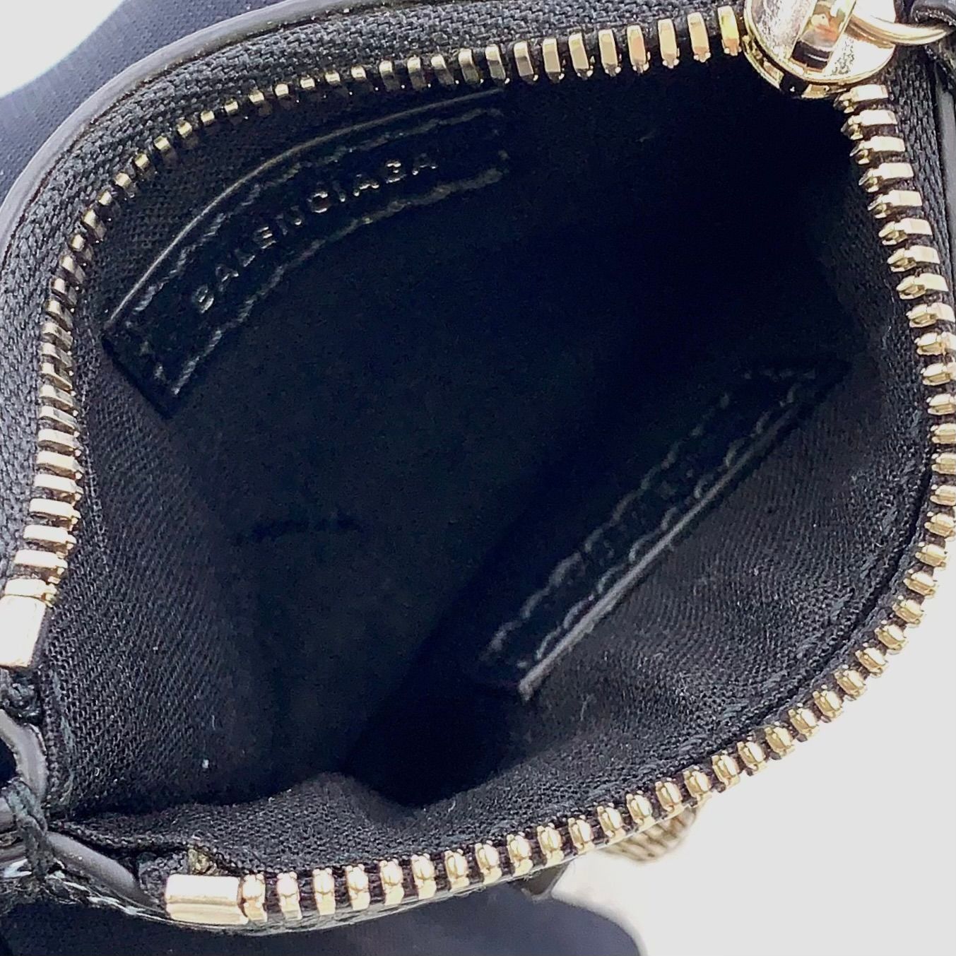 Balenciaga Luca Gor Graffiti Leather Black White Coin Case Silver — view 3