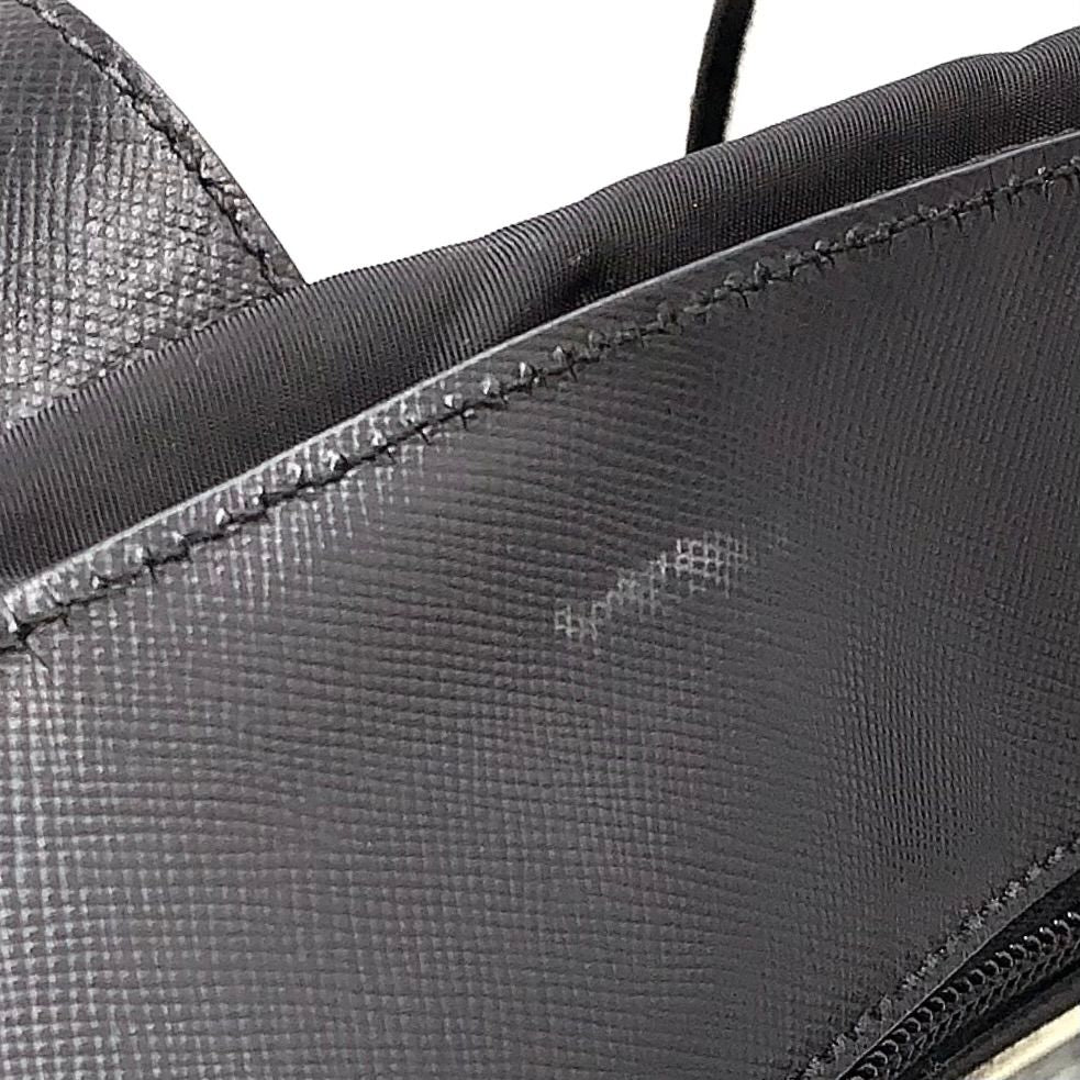 Prada 2-Way Shoulder Leather Nylon Black Handbag Silver — view 8