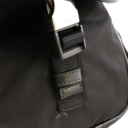 Prada 2-Way Shoulder Leather Nylon Black Handbag Silver — view 7