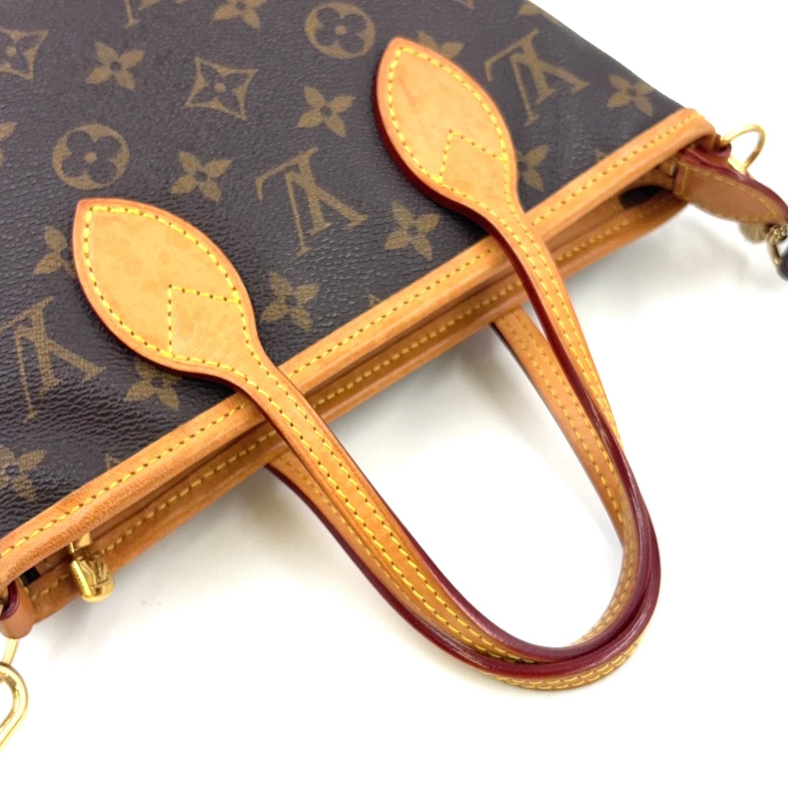 Louis Vuitton Neverfull BB Monogram 2-Way Shoulder Leather Brown Light Handbag — view 7
