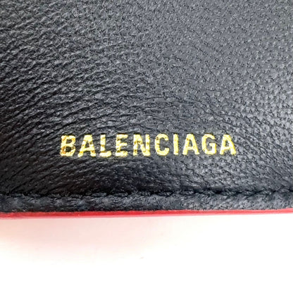 Balenciaga Trifold Patent Leather Enamel Red Wallet Silver — view 5