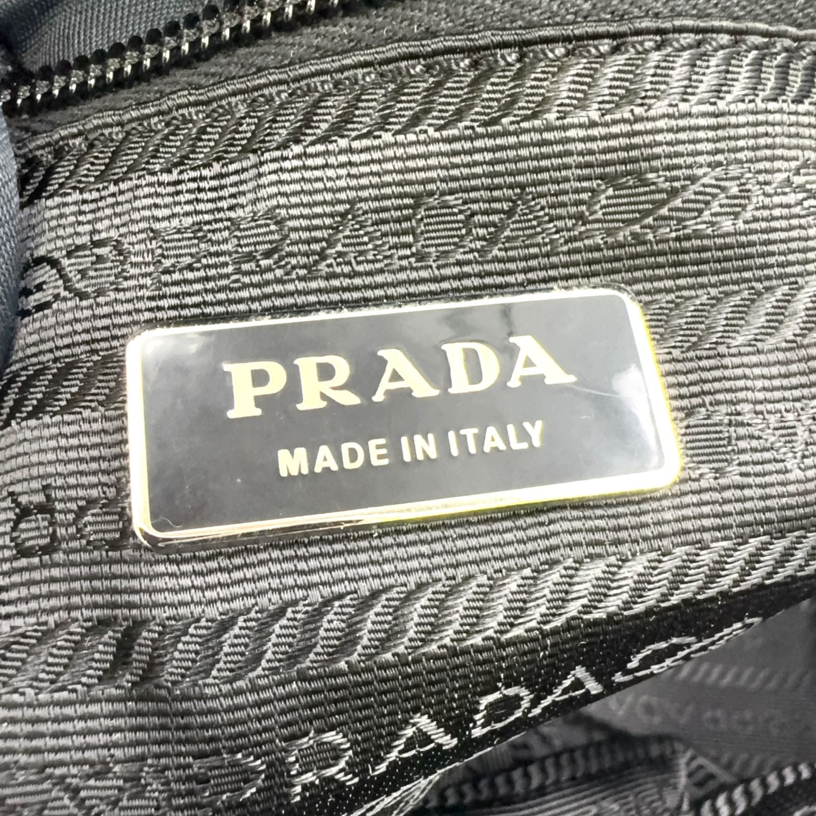 Prada 2-Way Shoulder Leather Nylon Black Boston Bag Silver — view 4