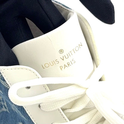 Louis Vuitton Tattoo Line Monogram Denim High Cut Leather Rubber Blue White — view 8