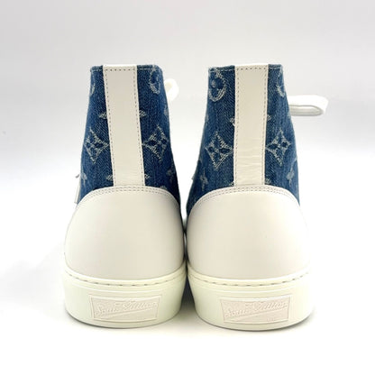 Louis Vuitton Tattoo Line Monogram Denim High Cut Leather Rubber Blue White — view 5