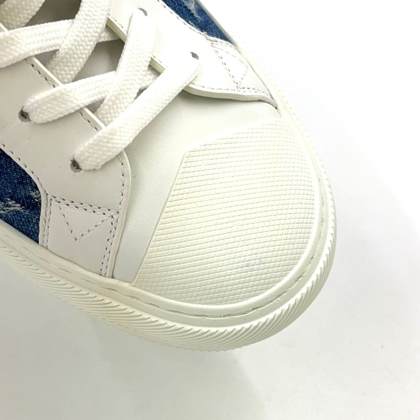 Louis Vuitton Tattoo Line Monogram Denim High Cut Leather Rubber Blue White — view 9