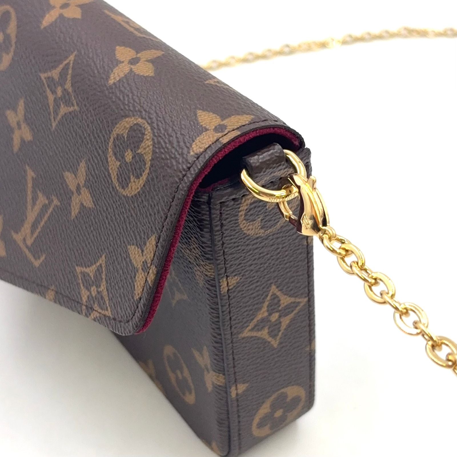 Louis Vuitton Pochette Felicity Monogram Brown Bordeaux Shoulder Bag Gold — view 8