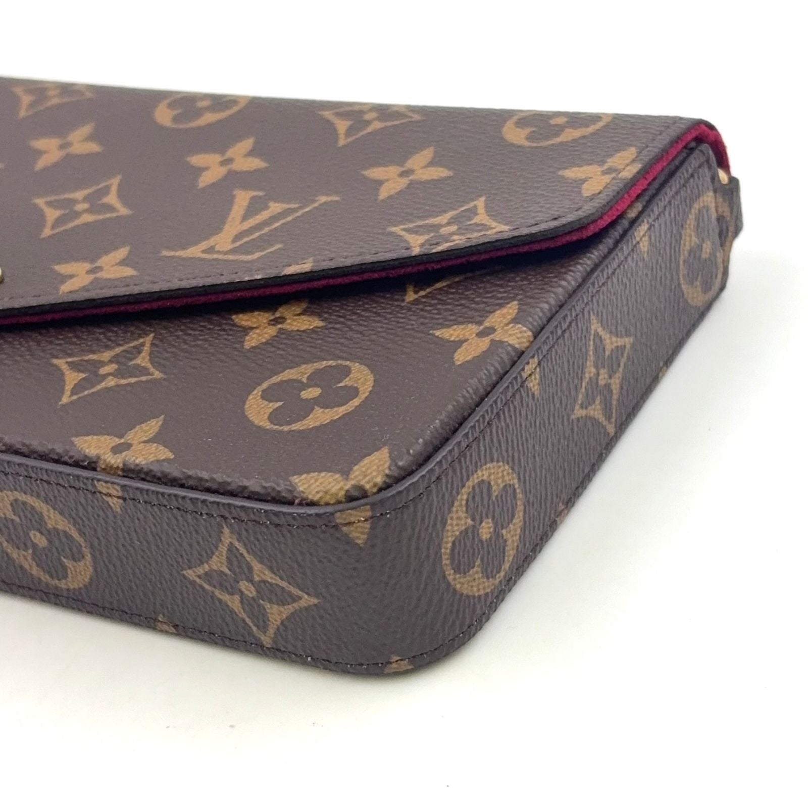 Louis Vuitton Pochette Felicity Monogram Brown Bordeaux Shoulder Bag Gold — view 6