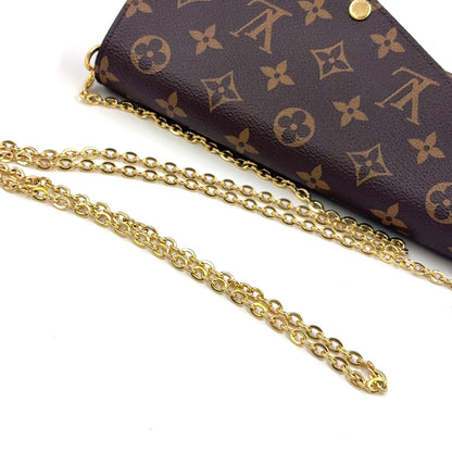 Louis Vuitton Pochette Felicity Monogram Brown Bordeaux Shoulder Bag Gold — view 9