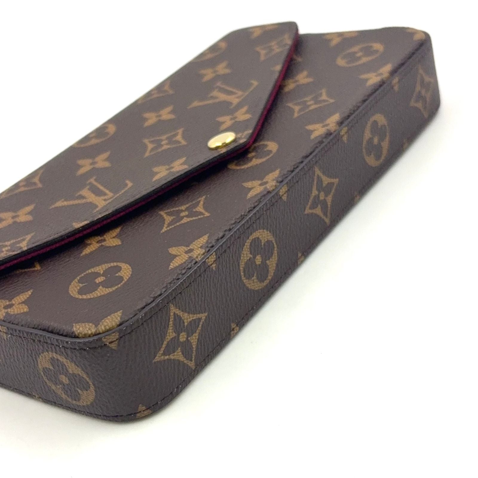 Louis Vuitton Pochette Felicity Monogram Brown Bordeaux Shoulder Bag Gold — view 5