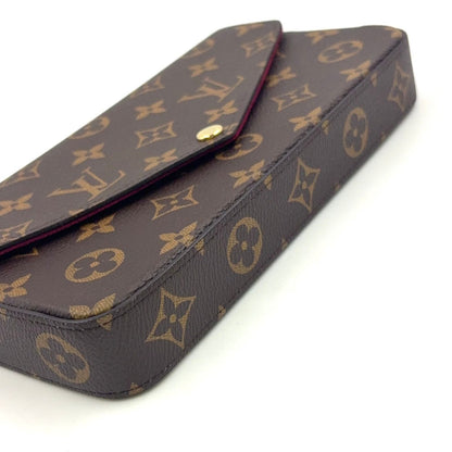 Louis Vuitton Pochette Felicity Monogram Brown Bordeaux Shoulder Bag Gold — view 5