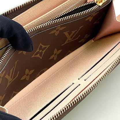 Louis Vuitton Portefeuille Clemence Monogram Rose Ballerine Leather Brown Light — view 3