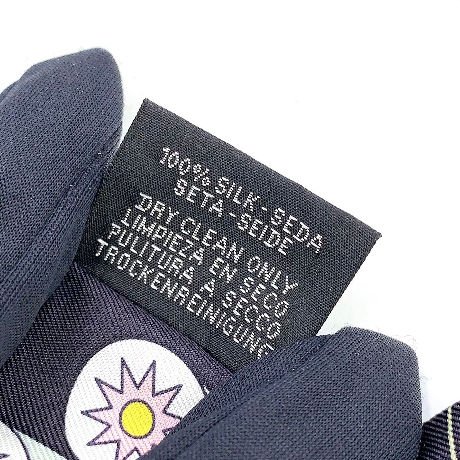 Hermes Twilly Odyssey Silk Black White Scarf — view 4