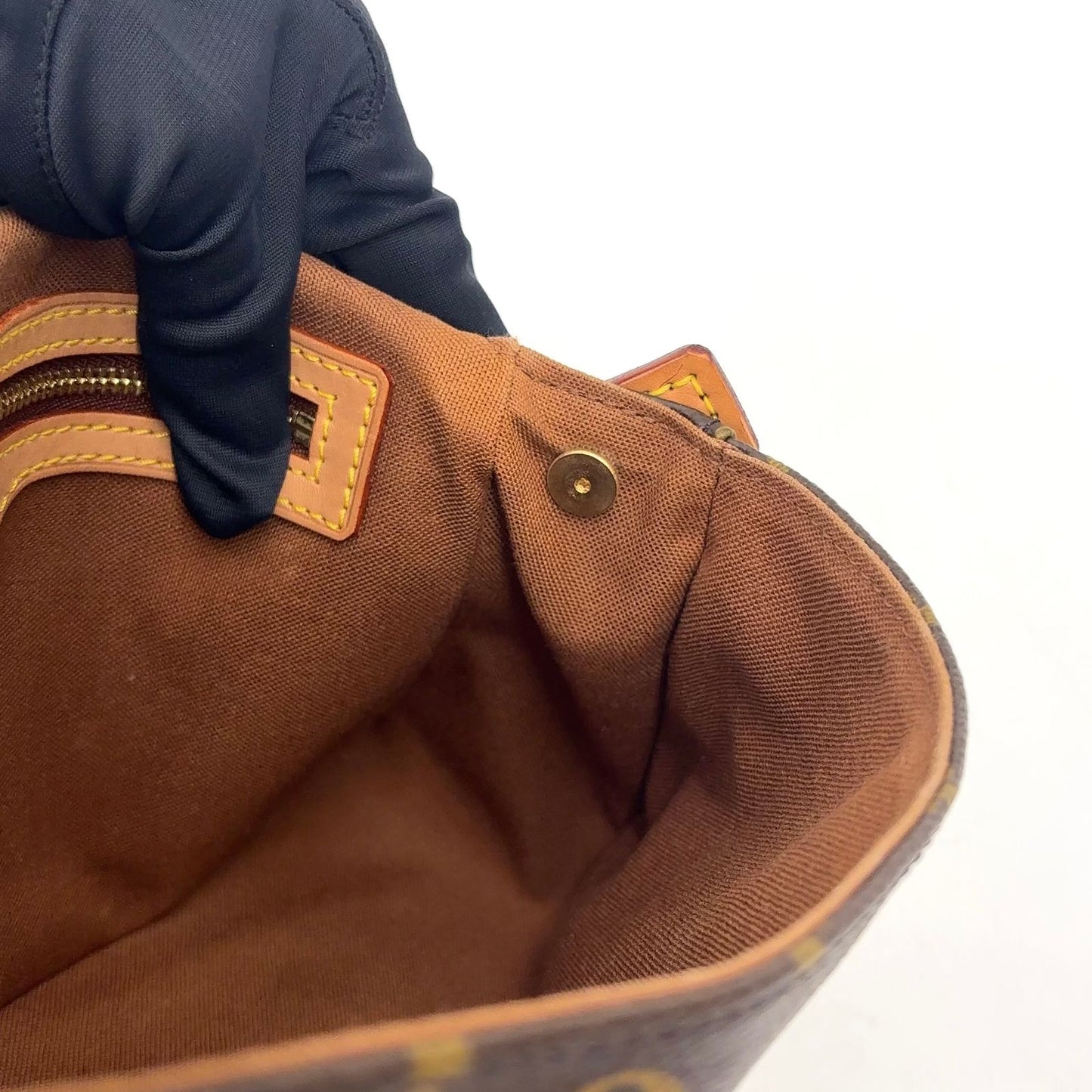 Louis Vuitton Mini Looping Monogram Shoulder Leather Brown Light Handbag Gold — view 7