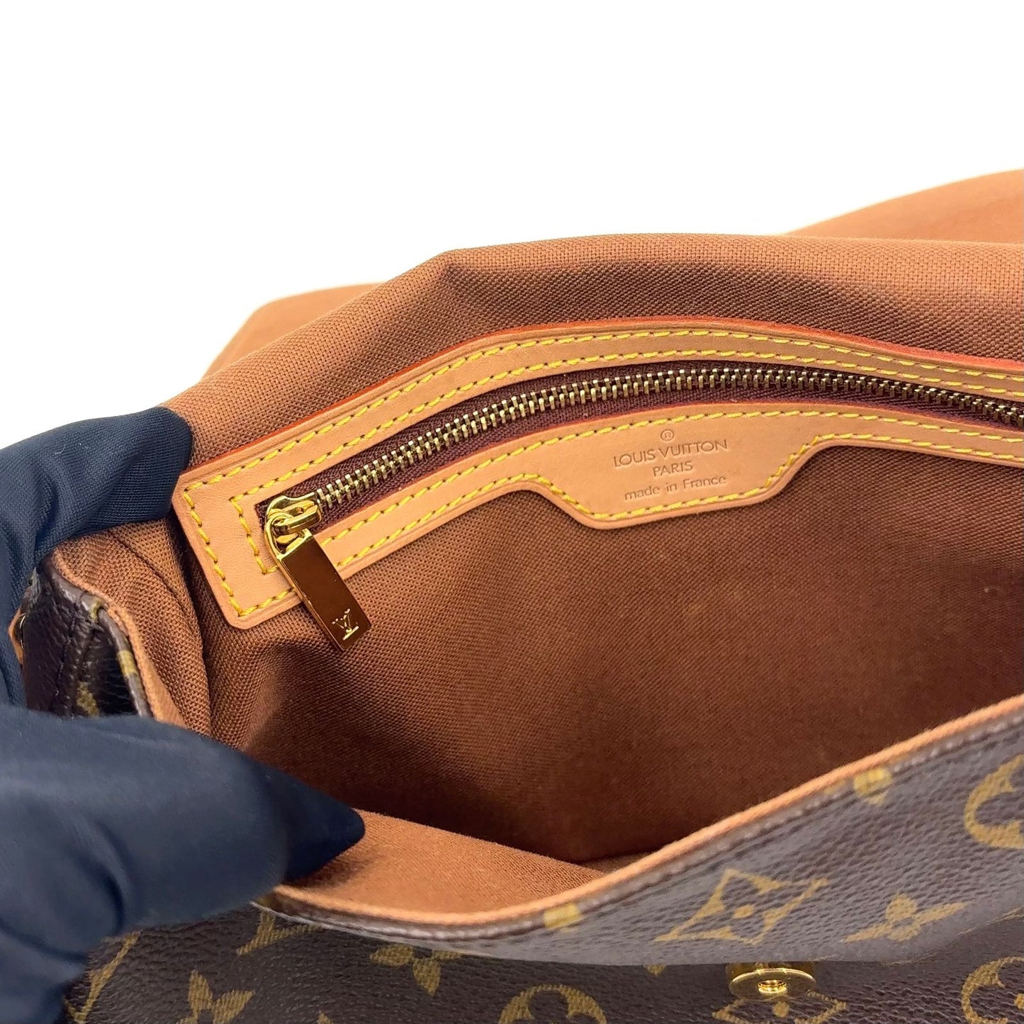 Louis Vuitton Mini Looping Monogram Shoulder Leather Brown Light Handbag Gold — view 9