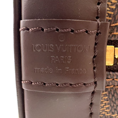 Louis Vuitton Alma PM Damier Ebene Leather Brown Handbag Gold — view 4