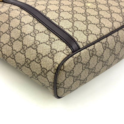 Gucci GG Supreme Leather Brown Beige Tote Gold — view 8