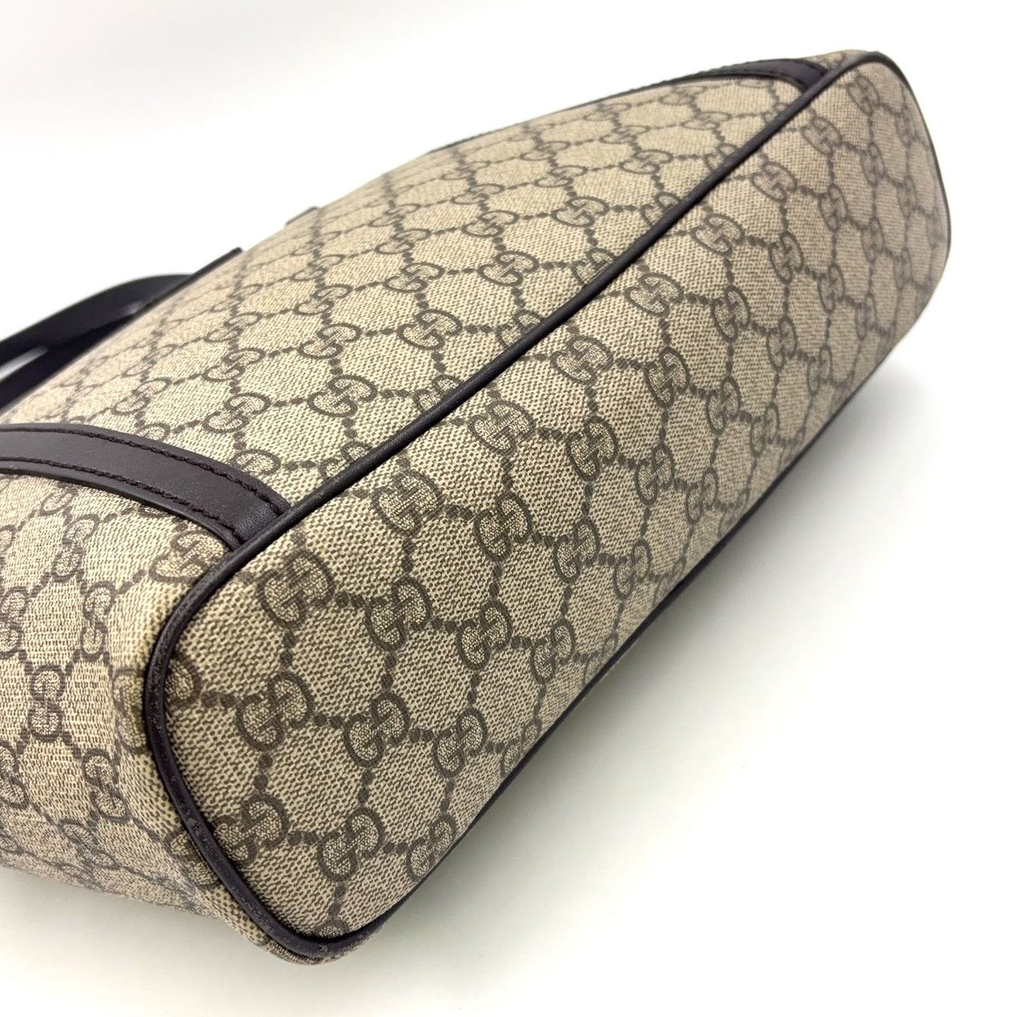 Gucci GG Supreme Leather Brown Beige Tote Gold — view 6