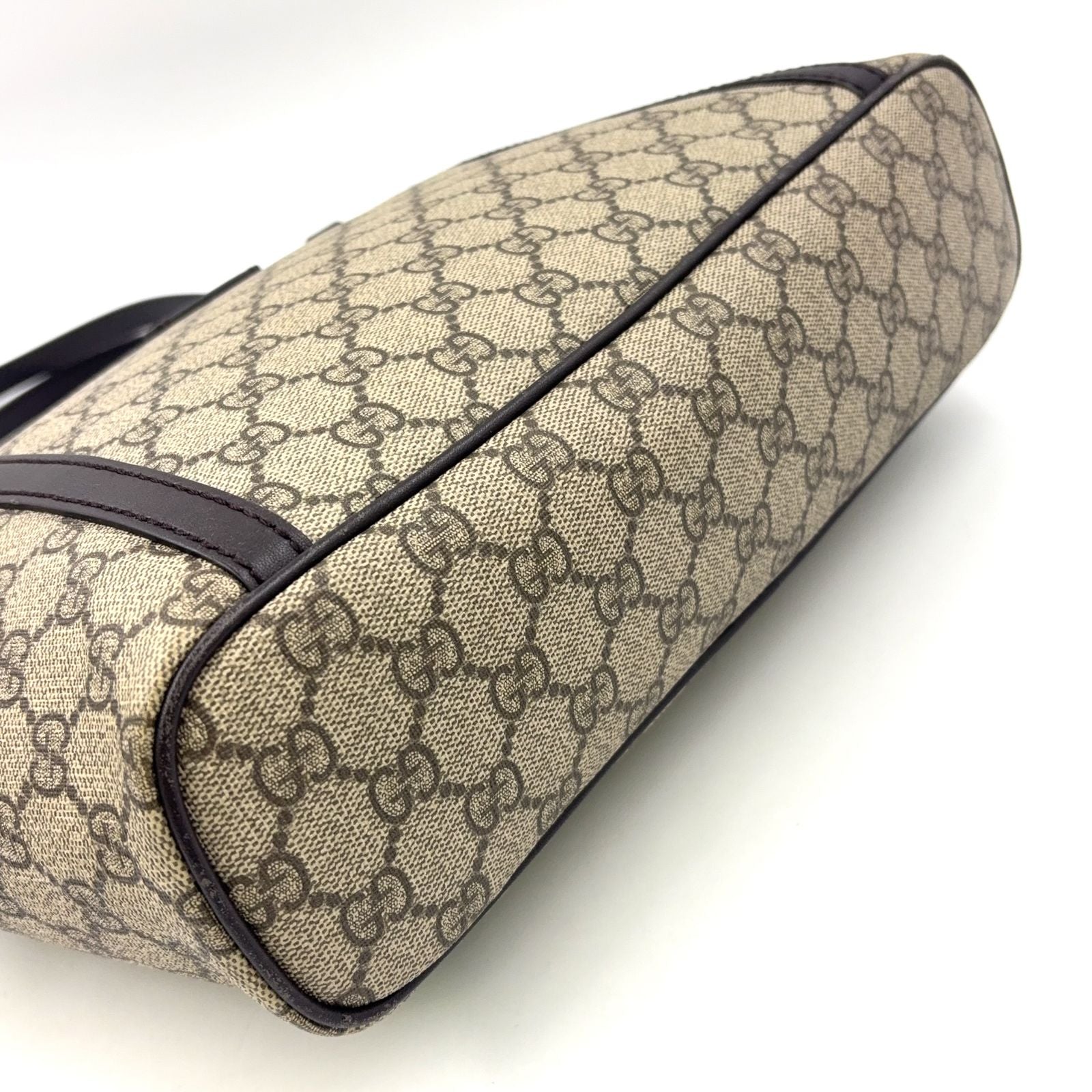 Gucci GG Supreme Leather Brown Beige Tote Gold — view 6