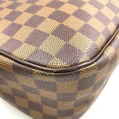 Louis Vuitton Parioli PM Damier Ebene Leather Brown Tote Gold — view 8