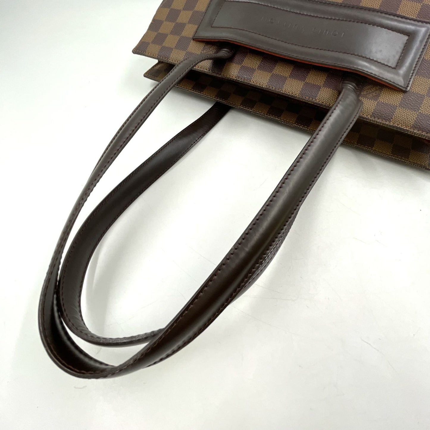 Louis Vuitton Parioli PM Damier Ebene Leather Brown Tote Gold — view 5