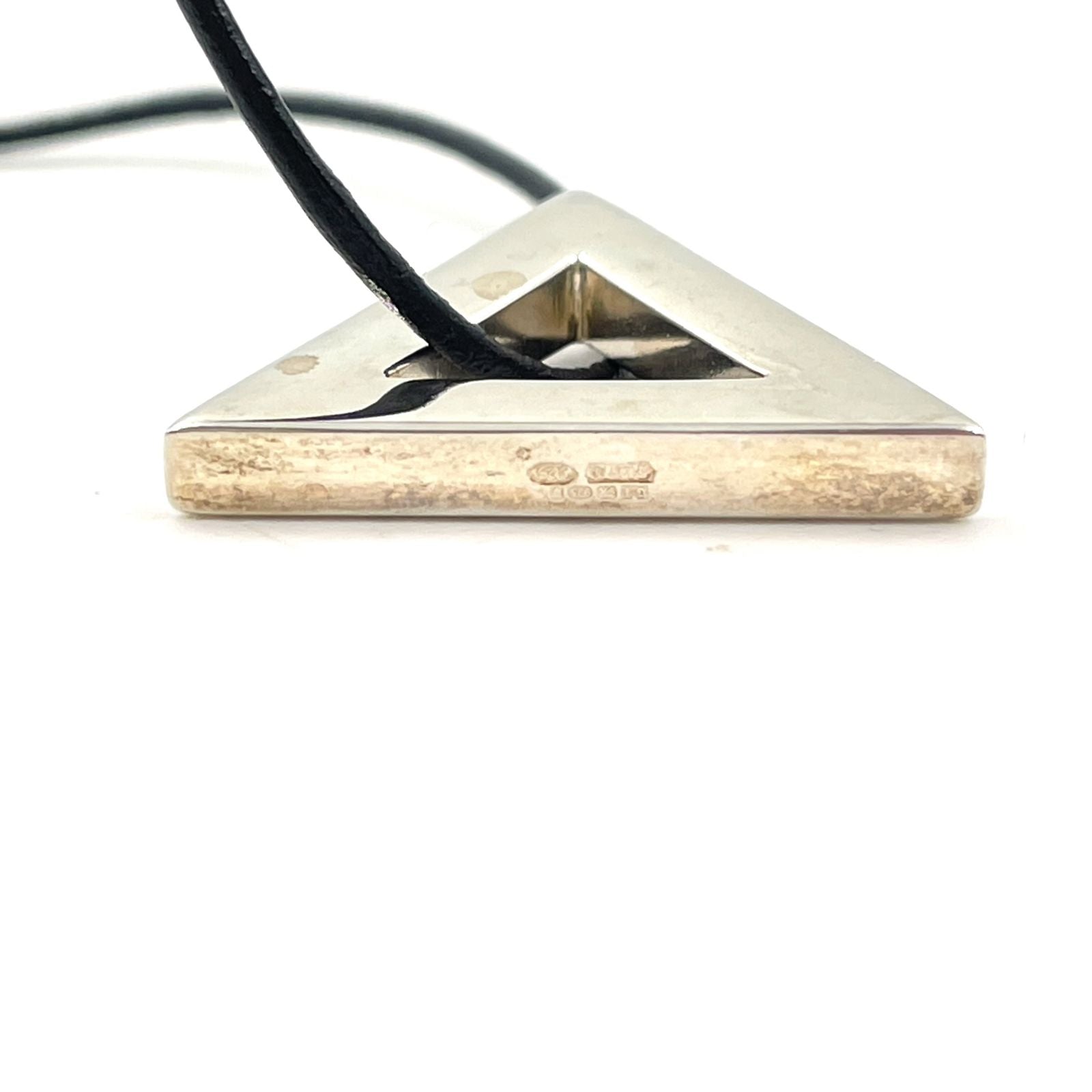 Gucci Triangle Motif Silver Necklace — view 4