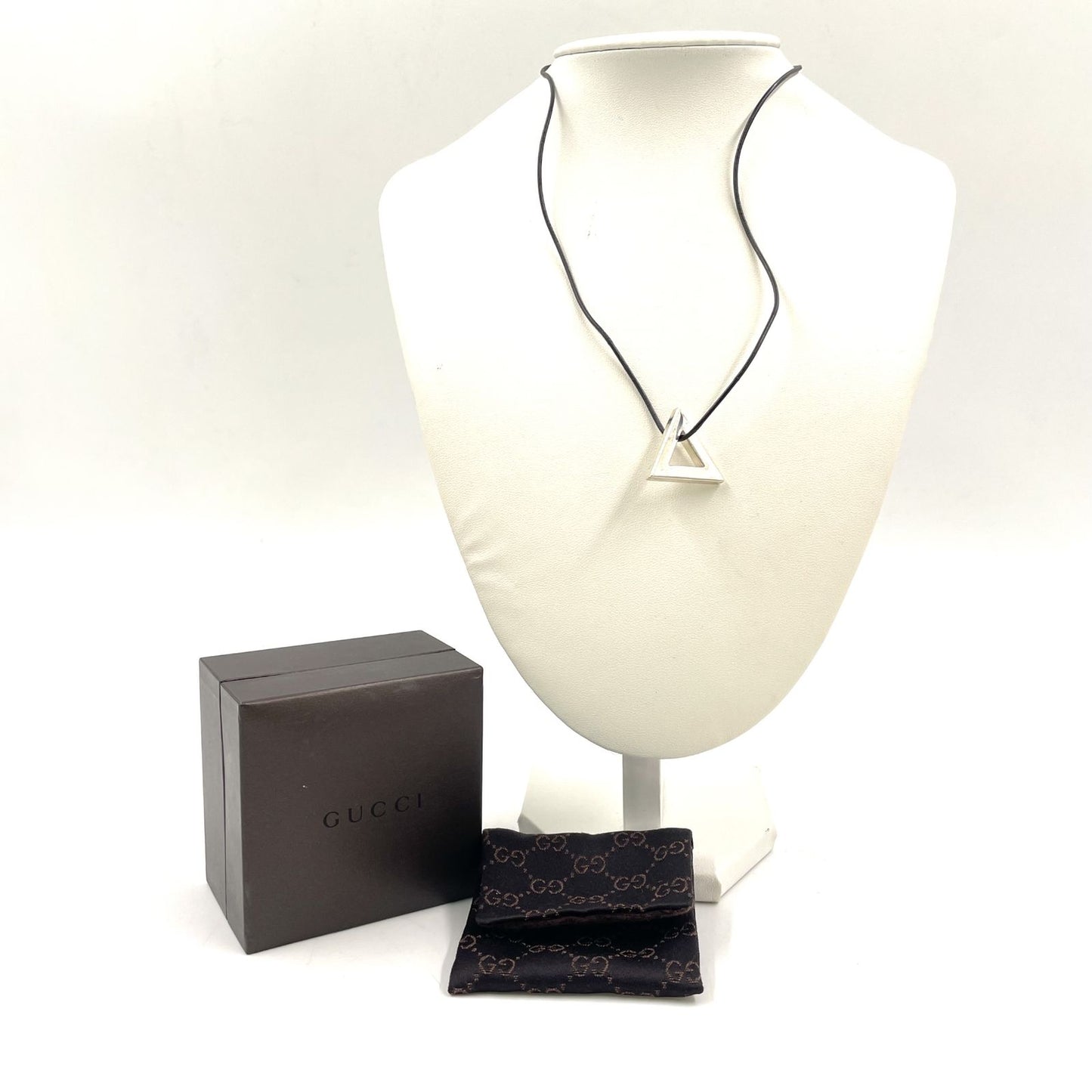 Gucci Triangle Motif Silver Necklace — view 7