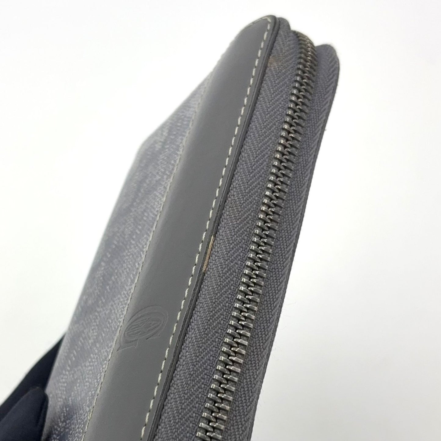 Goyard Martinyon GM Zip Around Leather Gray Wallet Silver — view 6