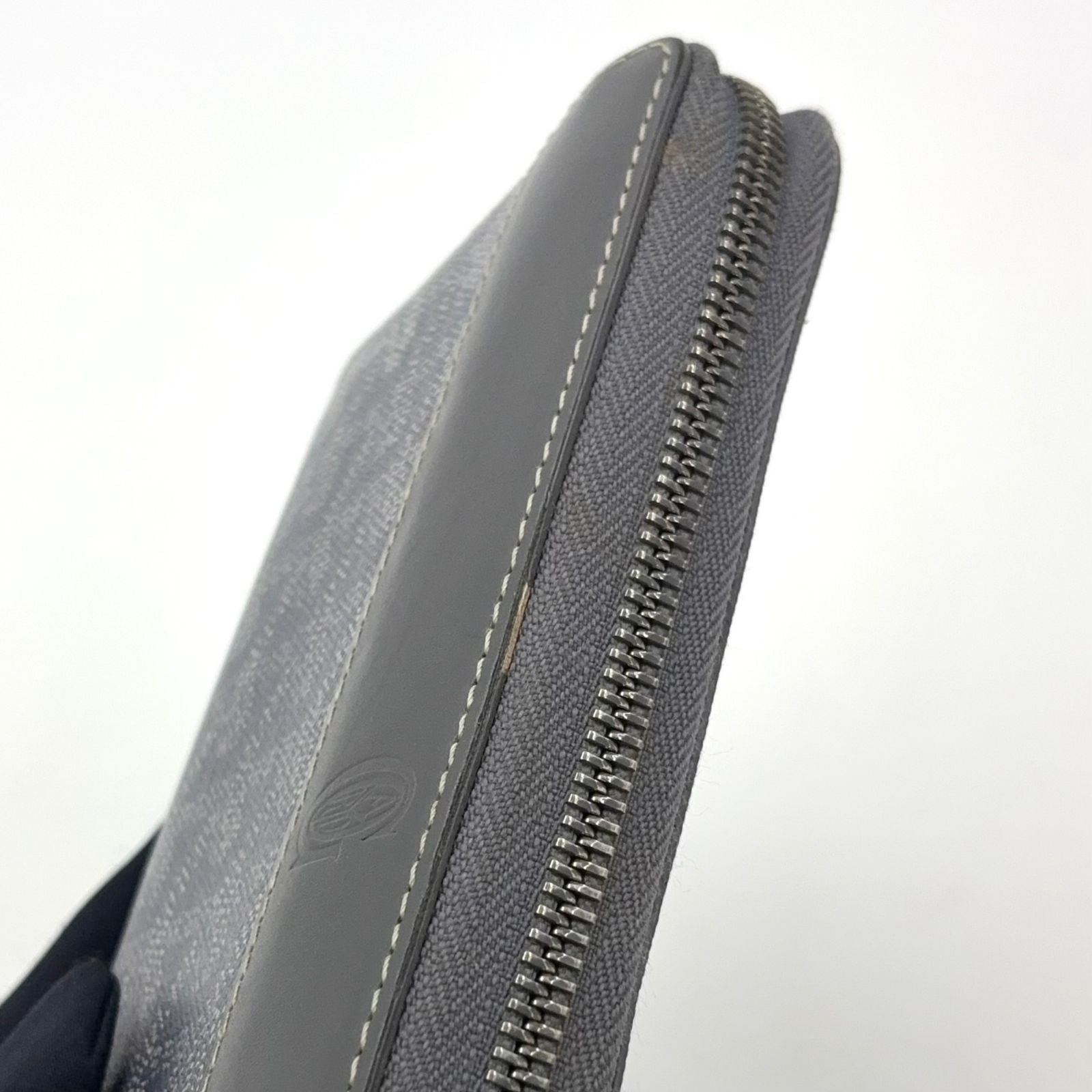 Goyard Martinyon GM Zip Around Leather Gray Wallet Silver — view 6