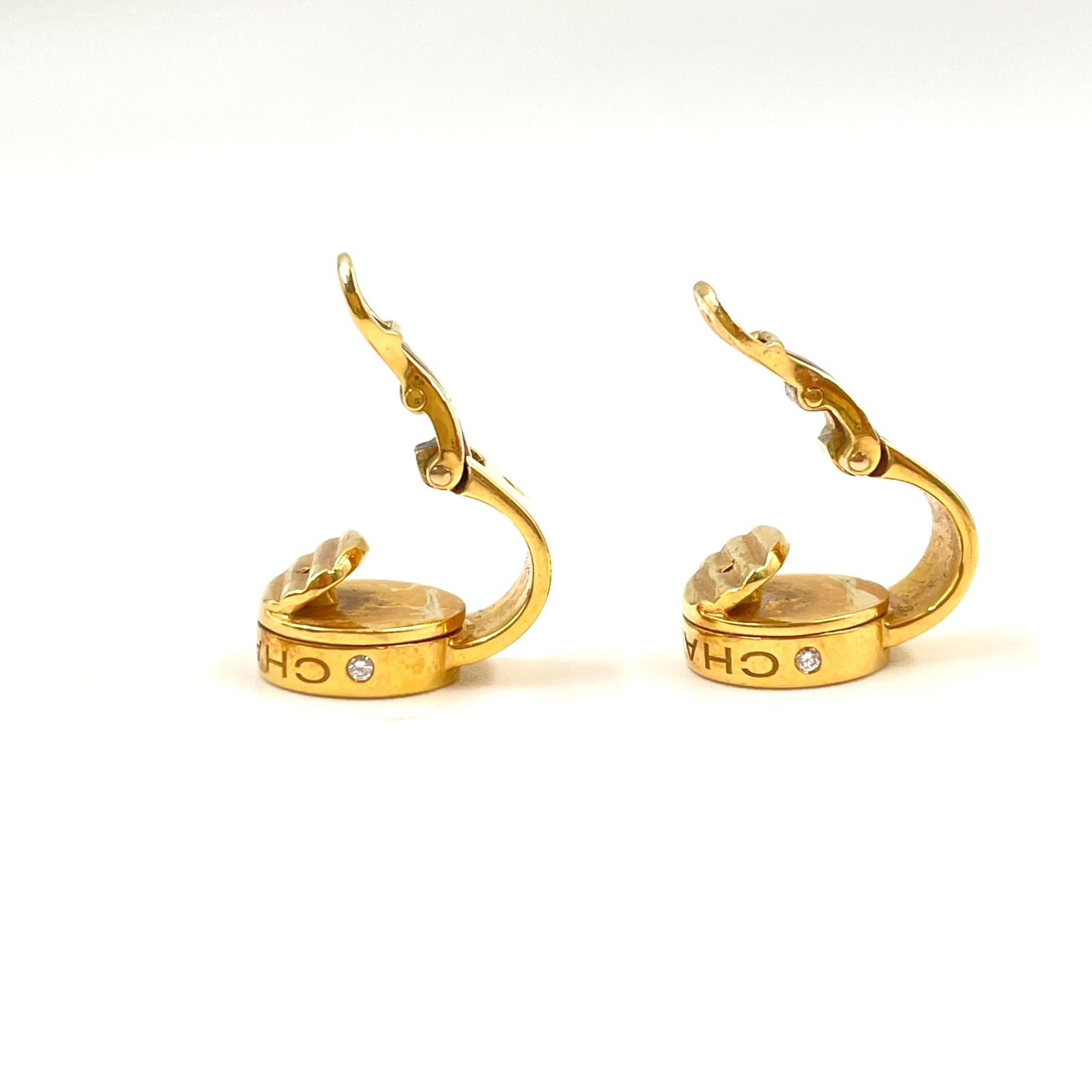 Chanel Diamond Gold Earrings — view 9