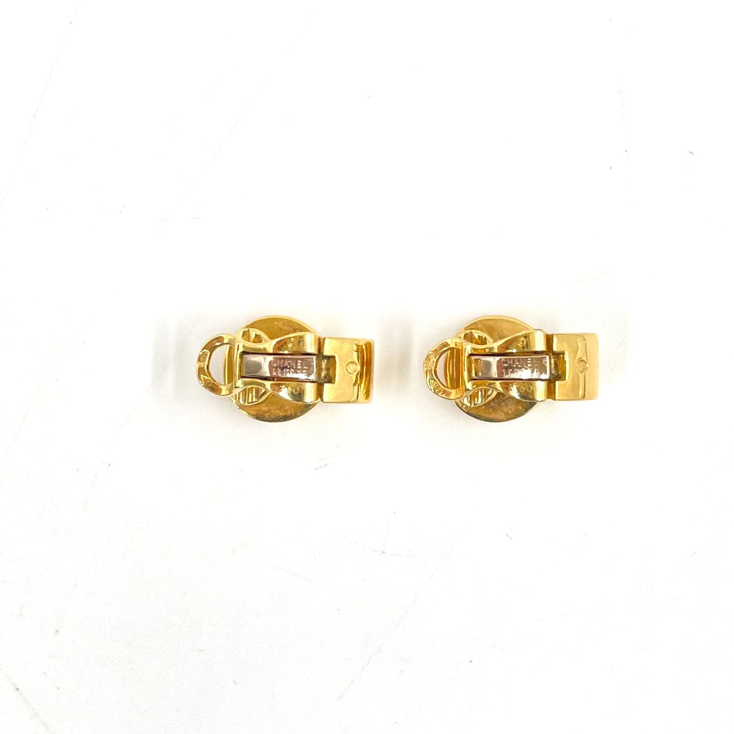 Chanel Diamond Gold Earrings — view 8