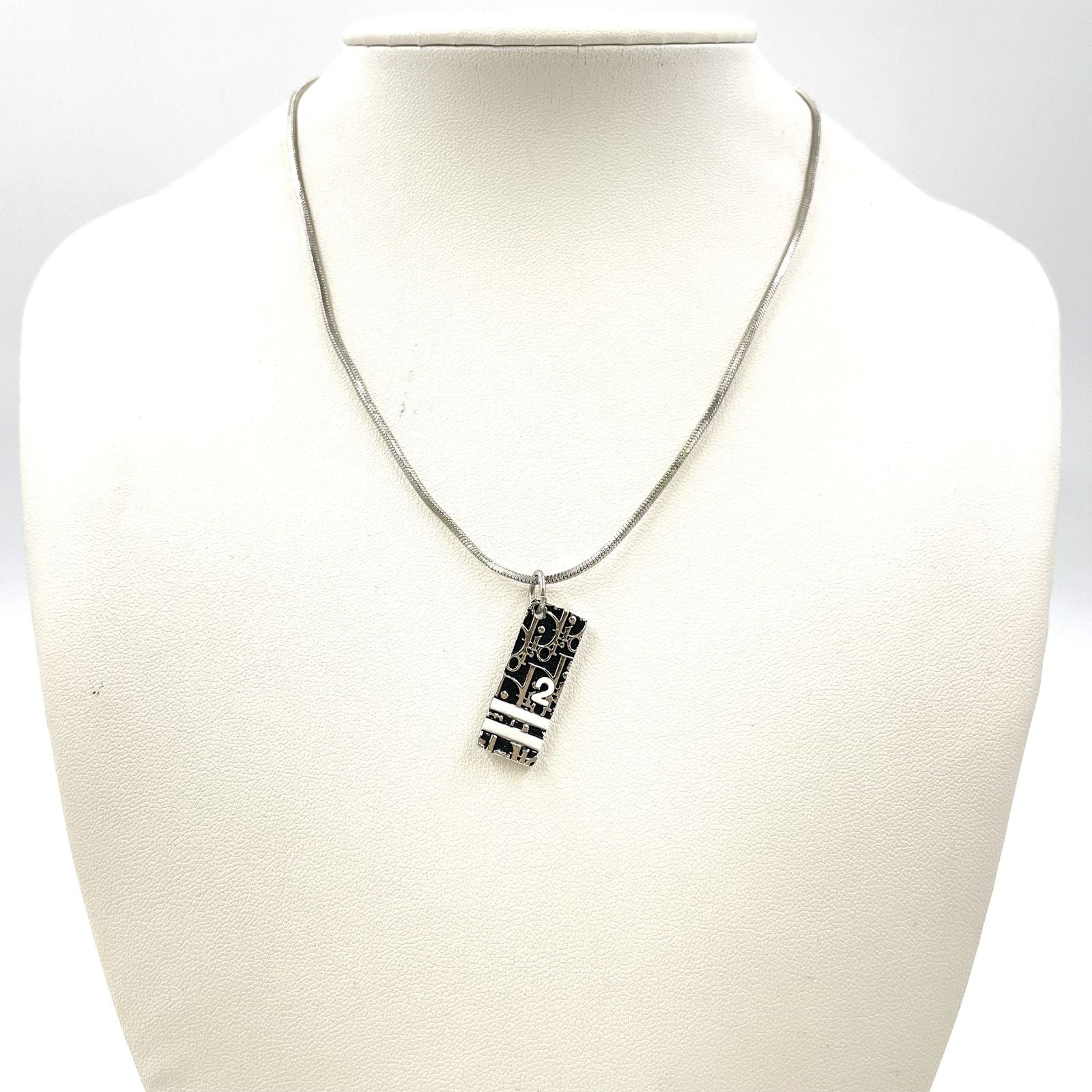 Dior Trotter Plate Metal Black Necklace — view 8