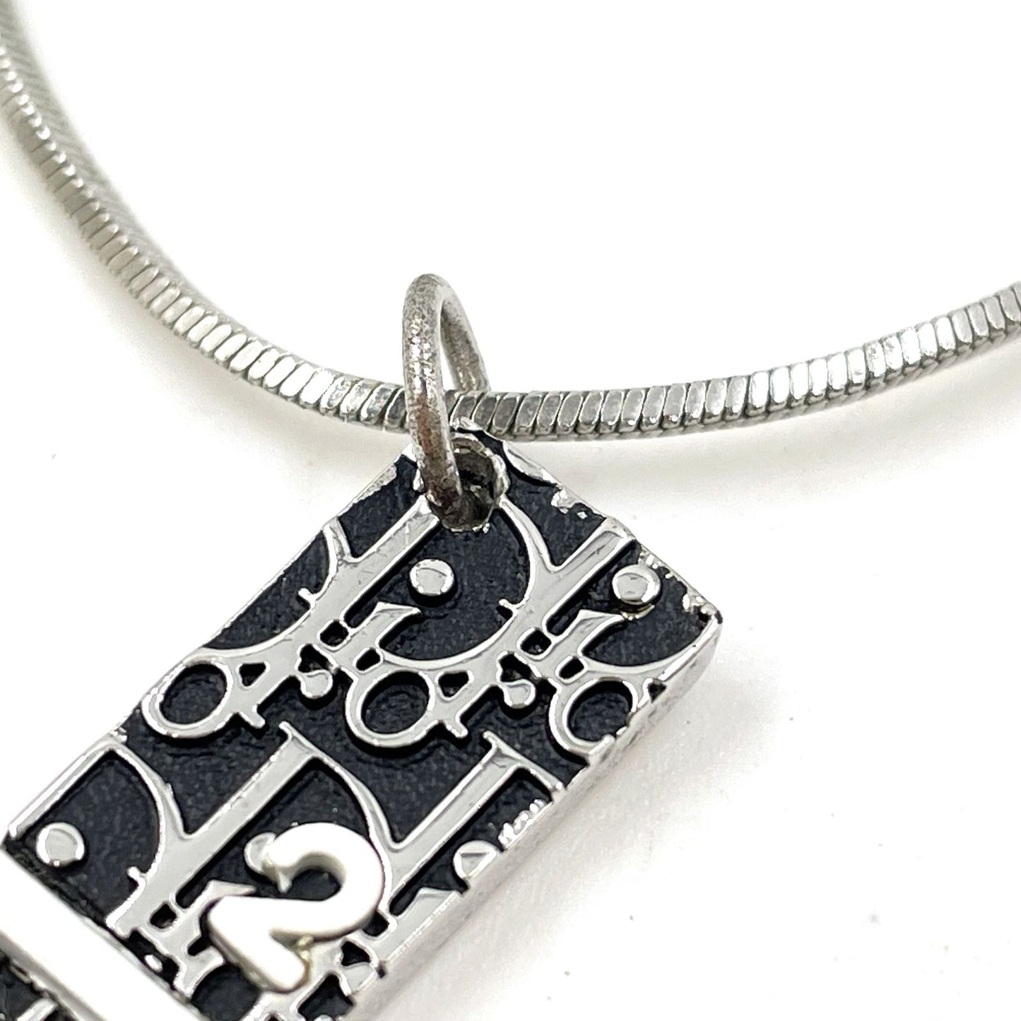 Dior Trotter Plate Metal Black Necklace — view 6