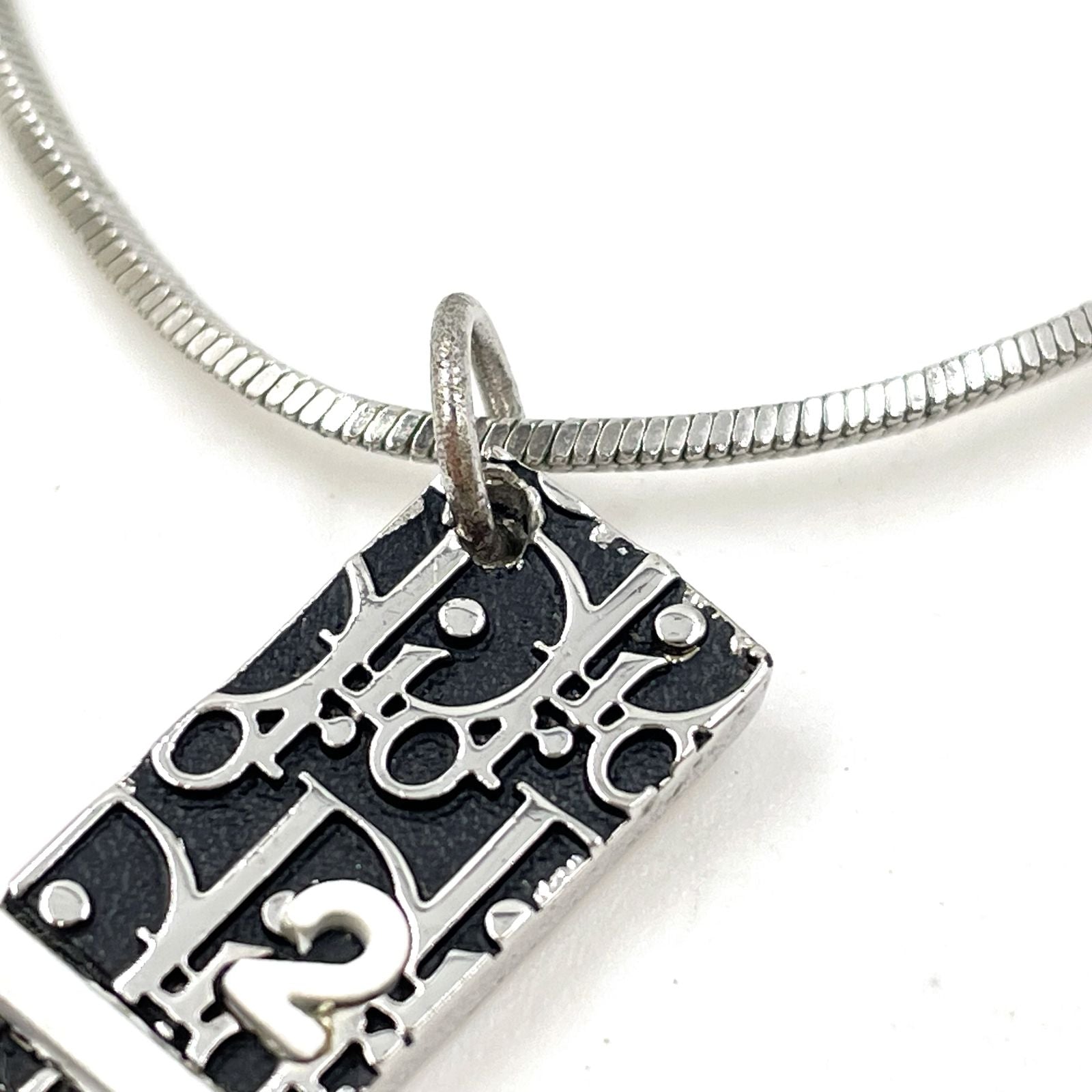 Dior Trotter Plate Metal Black Necklace — view 6