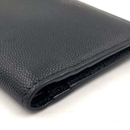Saint Laurent Paris Zippered Bifold Mini Leather Black Wallet Silver — view 9
