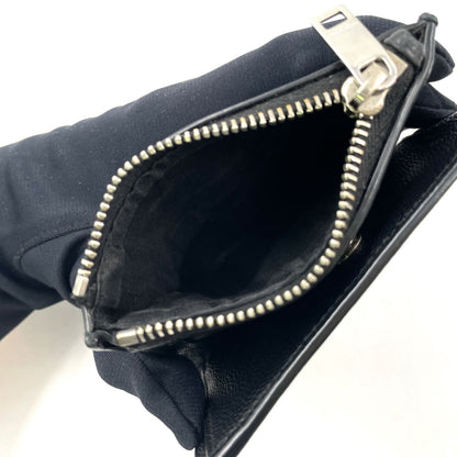 Saint Laurent Paris Zippered Bifold Mini Leather Black Wallet Silver — view 6